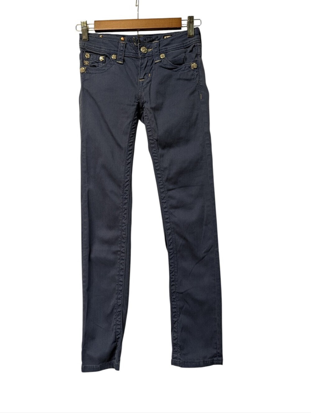 Miss Me JK54735S Skinny Jeans Girl's Size 10 Cobalt Blue Embellished Y2K Bling